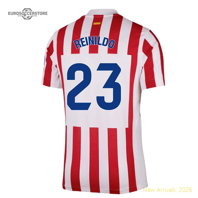 2025-2026 Atletico Madrid Home Authentic Shirt (Reinildo 23)-The Soccer Shirt Hub