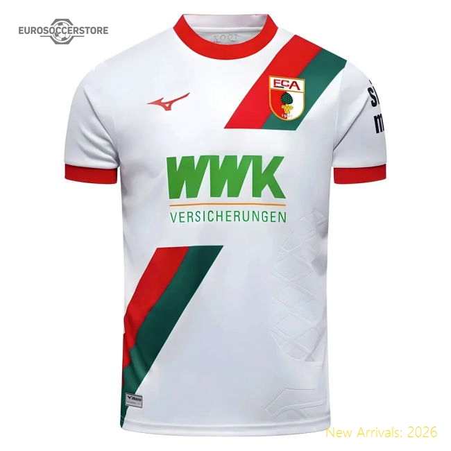 2025-2026 FC Augsburg Home Shirt (Kids)-The Soccer Shirt Hub