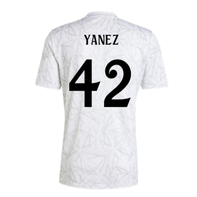 2024-2025 Real Madrid Pre-Match Shirt (White) (Yanez 42)-The Soccer Shirt Hub