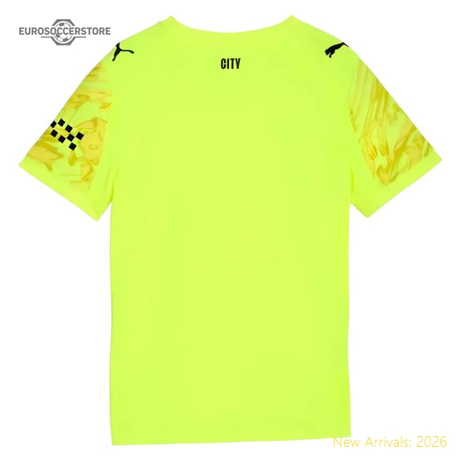 2025-2026 Man City Goalkeeper Third Shirt (Yellow) - Kids (Carson 33)-The Soccer Shirt Hub