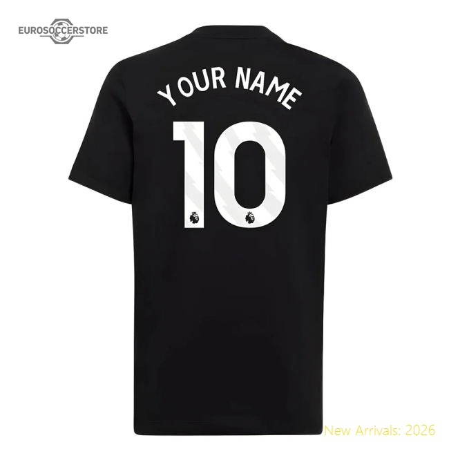 2025-2026 Man Utd EU Training Tee (Black) (Your Name)-The Soccer Shirt Hub