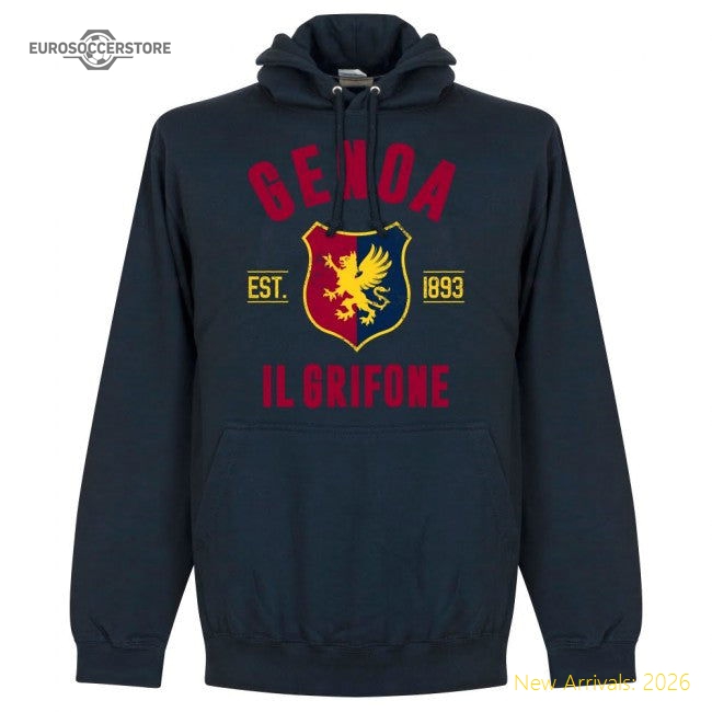 Genoa Established Hoodie - Navy-The Soccer Shirt Hub