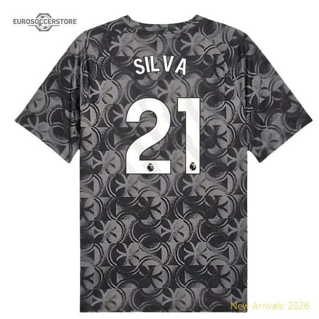 2025-2026 Man City Warm Up Jersey (Black) (Silva 21)-The Soccer Shirt Hub