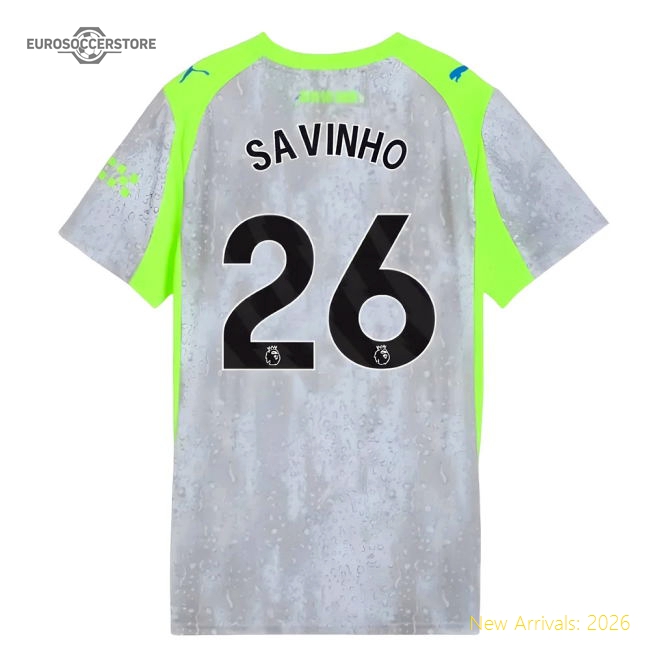 2025-2026 Man City Third Shirt (Womens) (Savinho 26)-The Soccer Shirt Hub