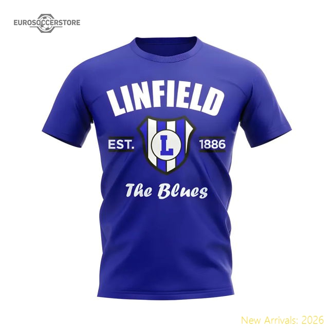 Linfield Established Football T-Shirt (Blue)-The Soccer Shirt Hub