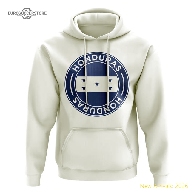 Honduras Football Badge Hoodie (White)-The Soccer Shirt Hub