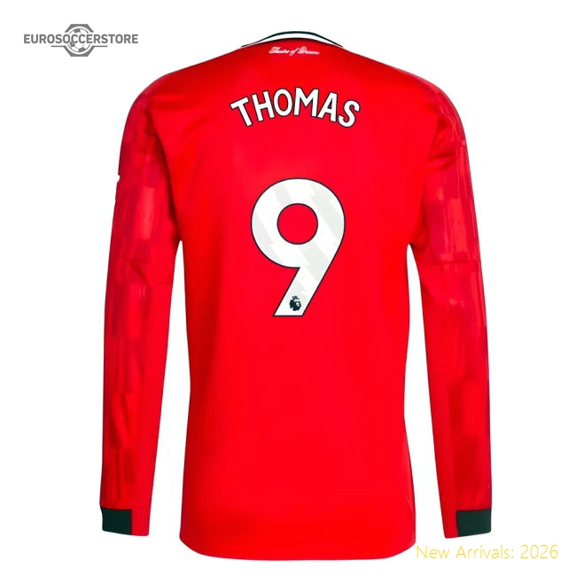 2025-2026 Man Utd Long Sleeve Home Shirt (Thomas 9)-The Soccer Shirt Hub