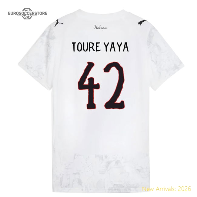 2025-2026 KIDSUPER x Manchester City CWC Shirt (White) - Womens (Toure Yaya 42)-The Soccer Shirt Hub