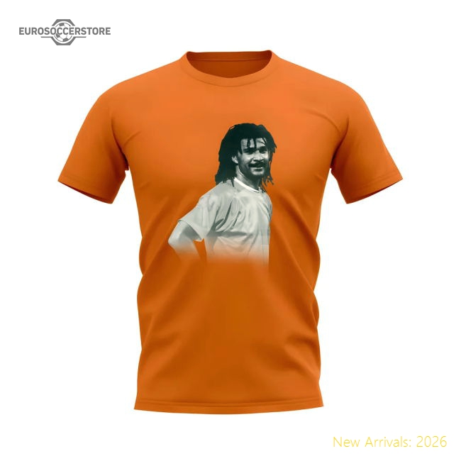 Ruud Gullit Holland Legend T-Shirt (Orange)-The Soccer Shirt Hub