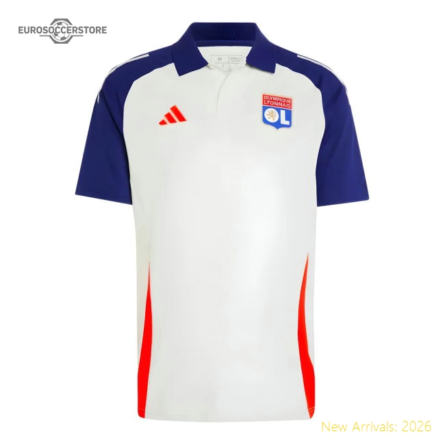 2024-2025 Olympique Lyon Polo Shirt (White)-The Soccer Shirt Hub