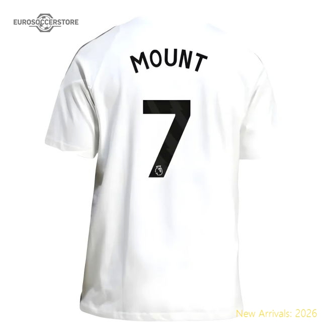 2025-2026 Man Utd Training Tee (White) (Mount 7)-The Soccer Shirt Hub