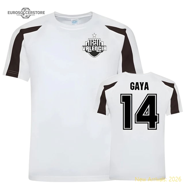 Jose Gaya Valencia Sports Training Jersey (White/Black)-The Soccer Shirt Hub