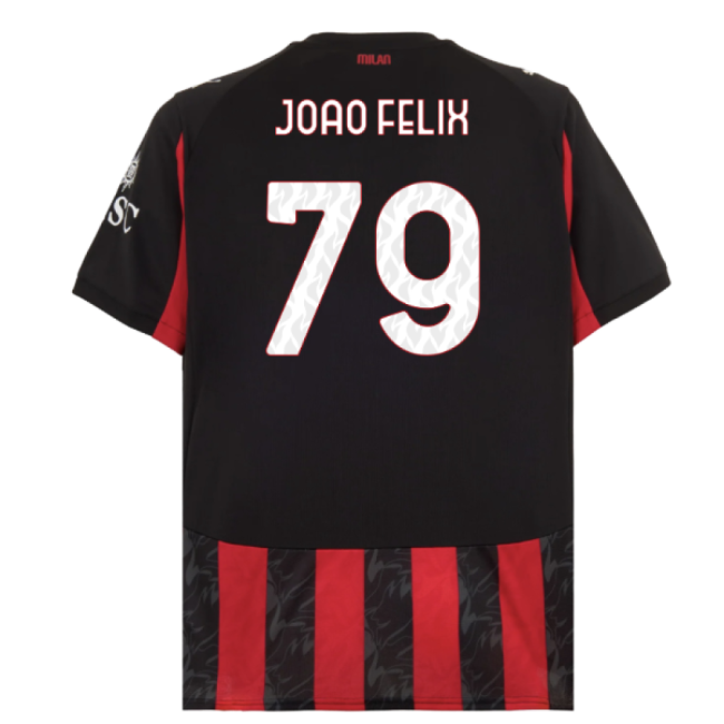 2025-2026 AC Milan Home Shirt (Joao Felix 79)-The Soccer Shirt Hub