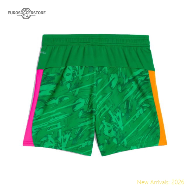 2025-2026 Man City Goalkeeper Away Shorts (Green) - Kids-The Soccer Shirt Hub
