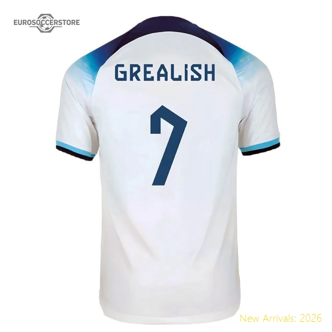 2022-2023 England Home Shirt (Grealish 7)-The Soccer Shirt Hub