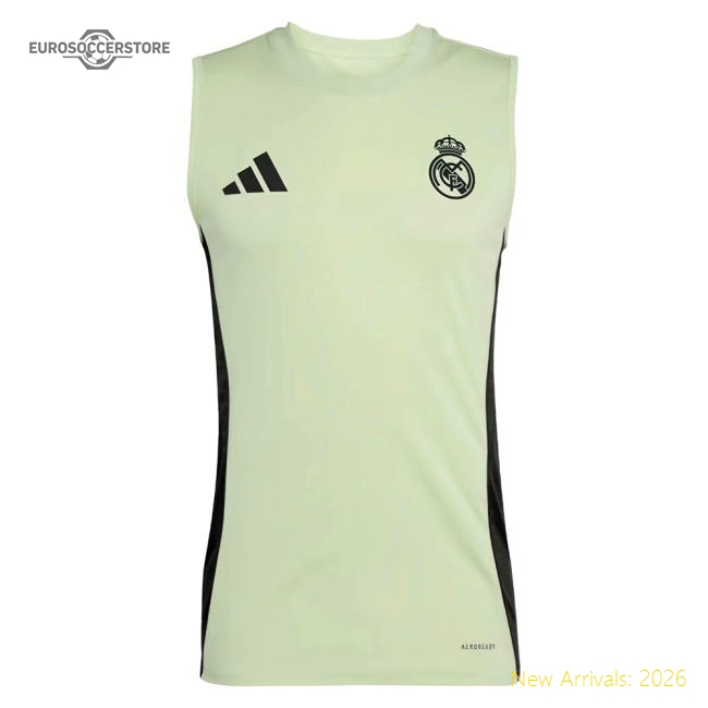 2025-2026 Real Madrid Sleeveless Training Jersey (Almost Lime) (F.Mendy 23)-The Soccer Shirt Hub