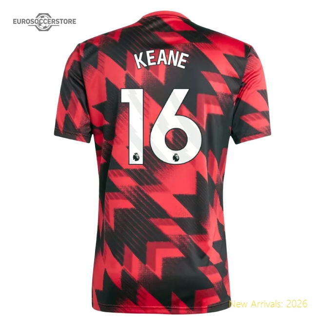2025-2026 Man Utd Pre-Match Shirt (Red) (Keane 16)-The Soccer Shirt Hub