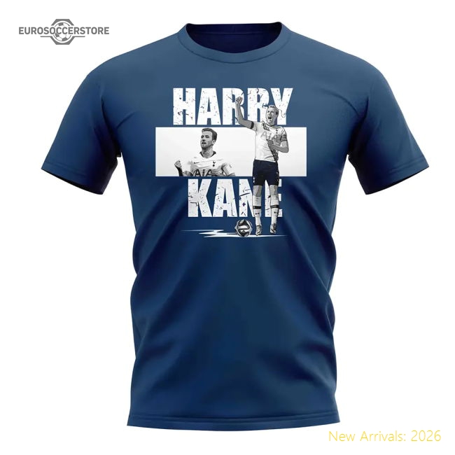 Harry Kane Player Collage T-Shirt (Navy)-The Soccer Shirt Hub