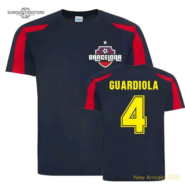 Pep Guardiola Barcelona Sports Training Jersey (Navy)-The Soccer Shirt Hub
