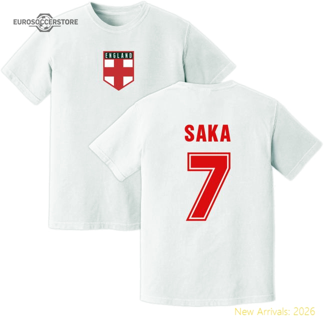 Saka England Training Jersey (White)-The Soccer Shirt Hub
