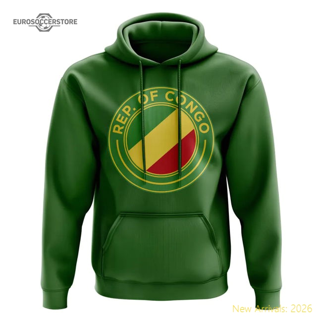 Congo Republic Football Badge Hoodie (Green)-The Soccer Shirt Hub