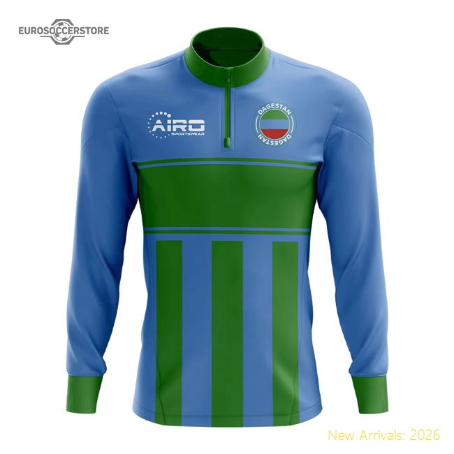 Dagestan Concept Football Half Zip Midlayer Top (Blue-Green)-The Soccer Shirt Hub