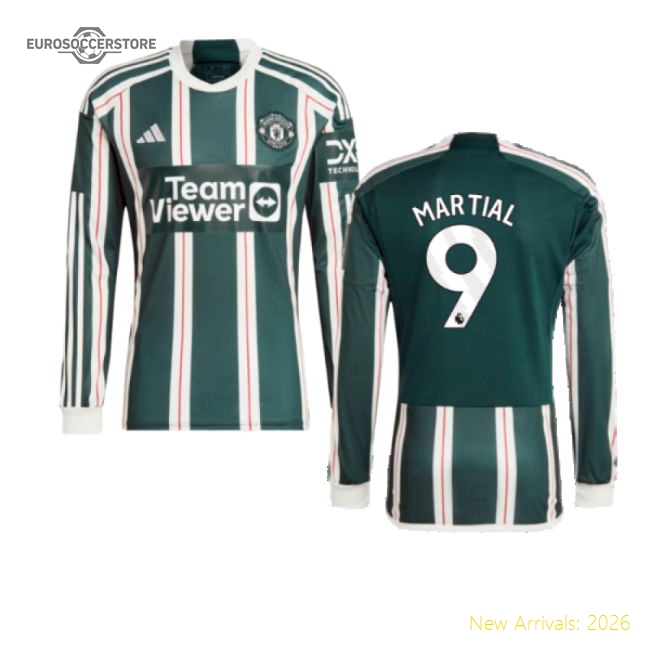 2023-2024 Man Utd Long Sleeve Away Shirt (Martial 9)-The Soccer Shirt Hub