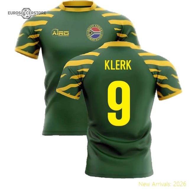 2025-2026 South Africa Springboks Home Concept Rugby Shirt (Klerk 9)-The Soccer Shirt Hub