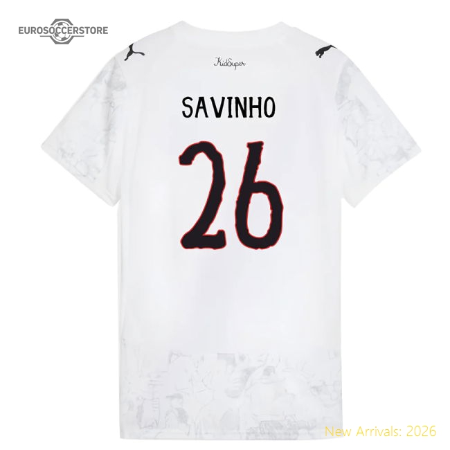 2025-2026 KIDSUPER x Manchester City CWC Shirt (White) - Womens (Savinho 26)-The Soccer Shirt Hub