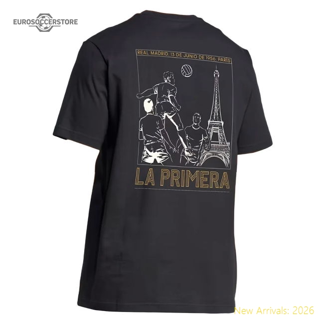 2024-2025 Real Madrid UCL Heavy Cotton Tee (Black)-The Soccer Shirt Hub