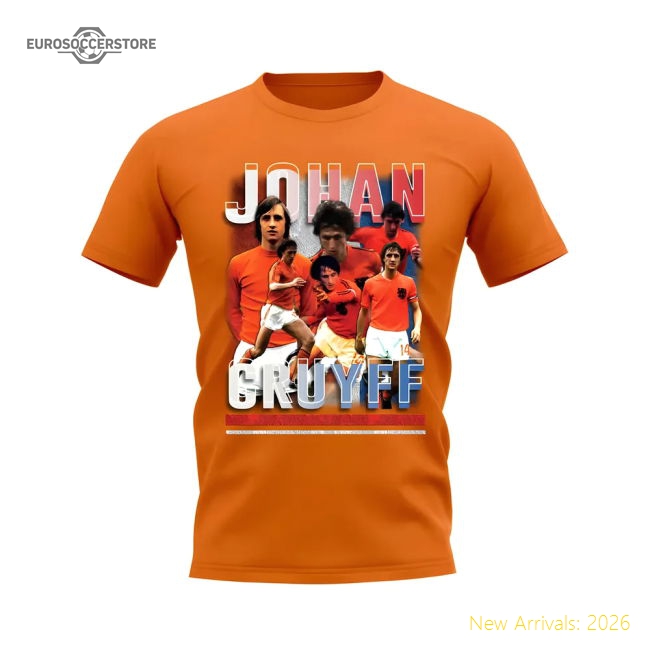 Johan Cruyff Holland Bootleg T-Shirt (Orange)-The Soccer Shirt Hub