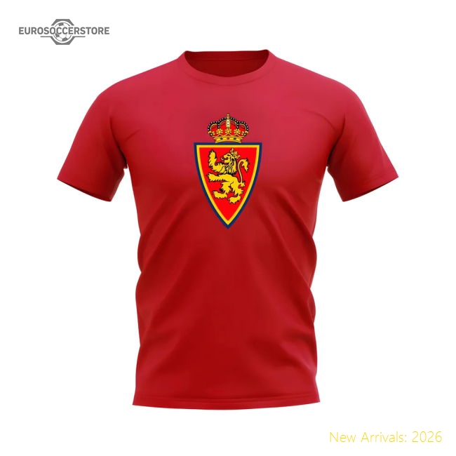 Real Zaragoza Badge T-Shirt (Red)-The Soccer Shirt Hub