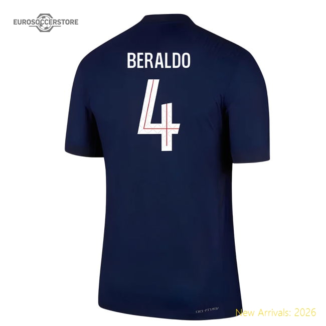 2025-2026 PSG Home Dri-Fit ADV Authentic Shirt (Beraldo 4)-The Soccer Shirt Hub
