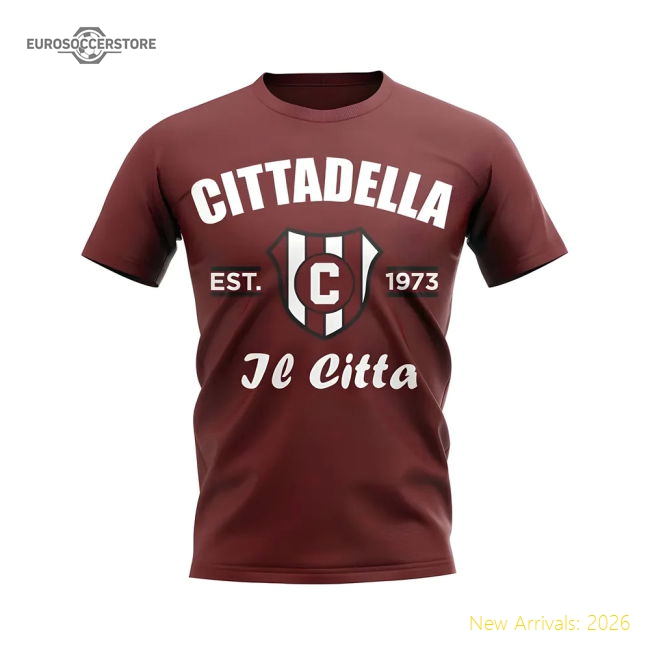 Cittadella Established Football T-Shirt (Maroon)-The Soccer Shirt Hub