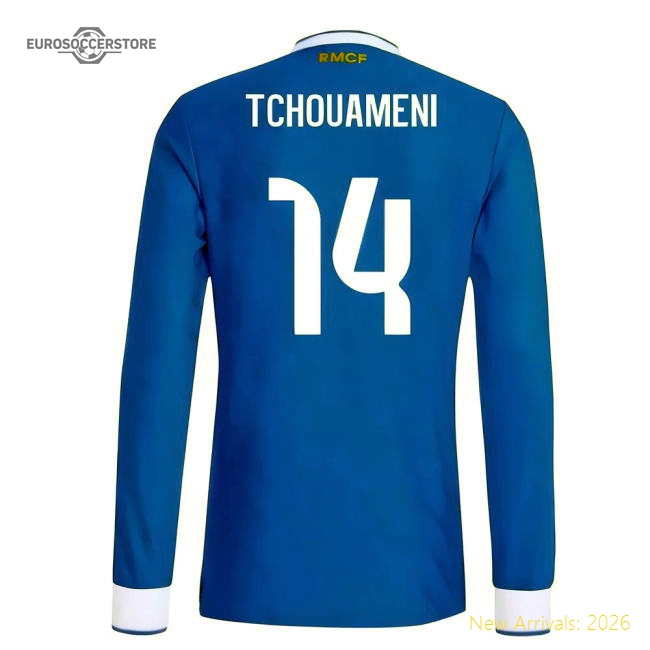 2025-2026 Real Madrid Authentic Long Sleeve Third Shirt (Tchouameni 14)-The Soccer Shirt Hub