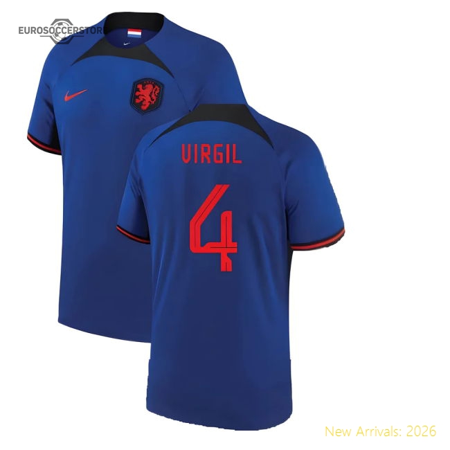 2022-2023 Holland Away Shirt (VIRGIL 4)-The Soccer Shirt Hub