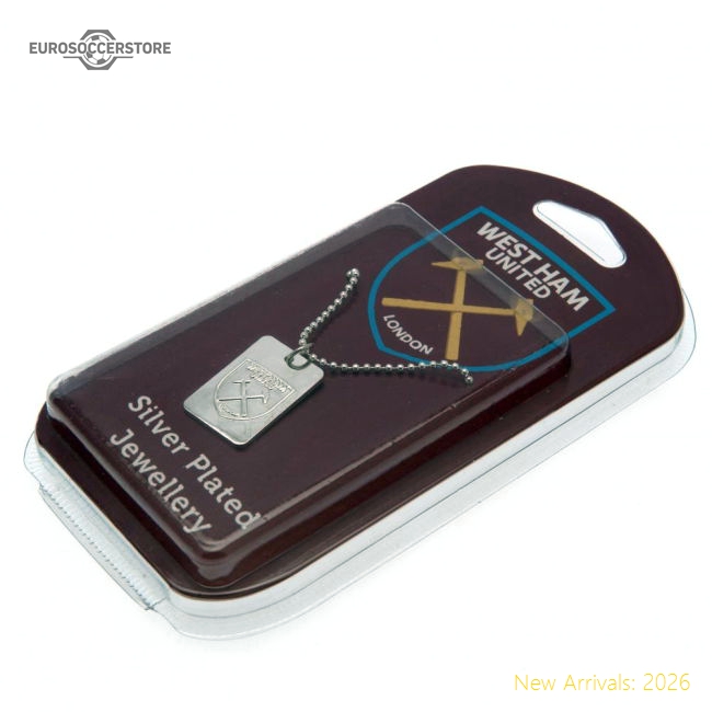 West Ham United FC Silver Plated Dog Tag & Chain-The Soccer Shirt Hub