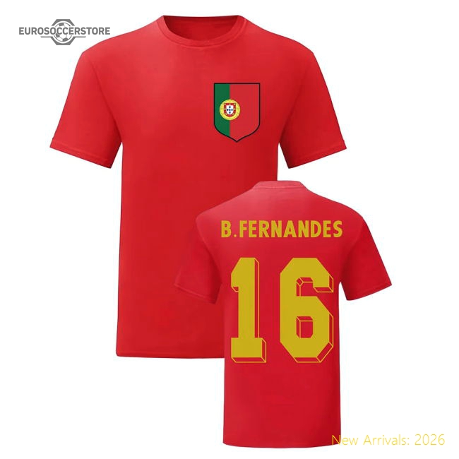 Bruno Fernandes Portugal National Hero Tee (Red)-The Soccer Shirt Hub