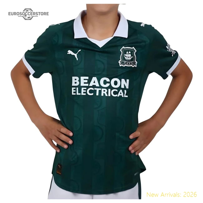 2025-2026 Plymouth Argyle Home Shirt (Kids)-The Soccer Shirt Hub