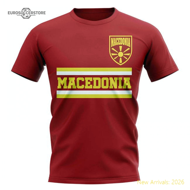 Macedonia Core Football Country T-Shirt (Red)-The Soccer Shirt Hub