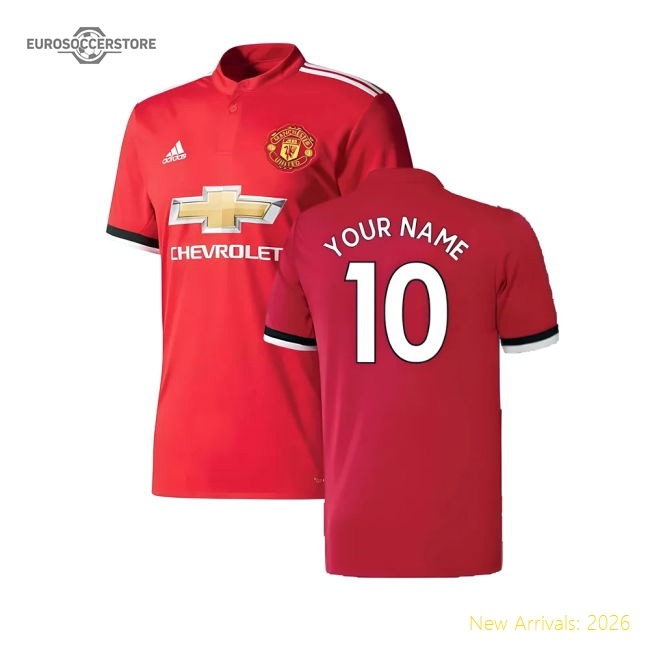 Manchester United 2017-18 Home Shirt ((Excellent) 4-5 Year) (Your Name)-The Soccer Shirt Hub