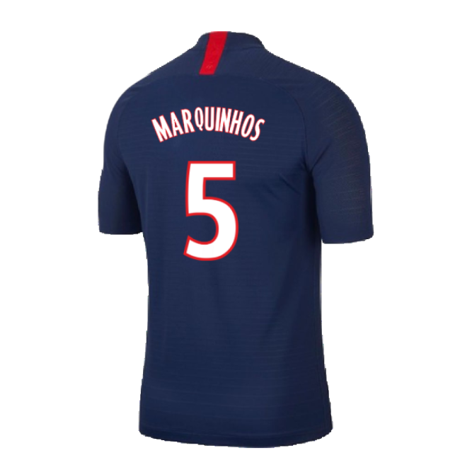 PSG 2019-20 Home Nike Vaporknit Shirt ((Mint) S) (MARQUINHOS 5)-The Soccer Shirt Hub