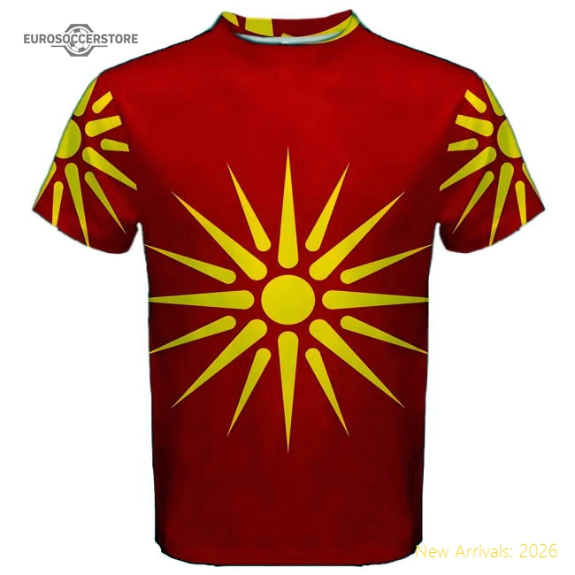 Old Republic of Macedonia Flag Sublimated Sports Jersey-The Soccer Shirt Hub