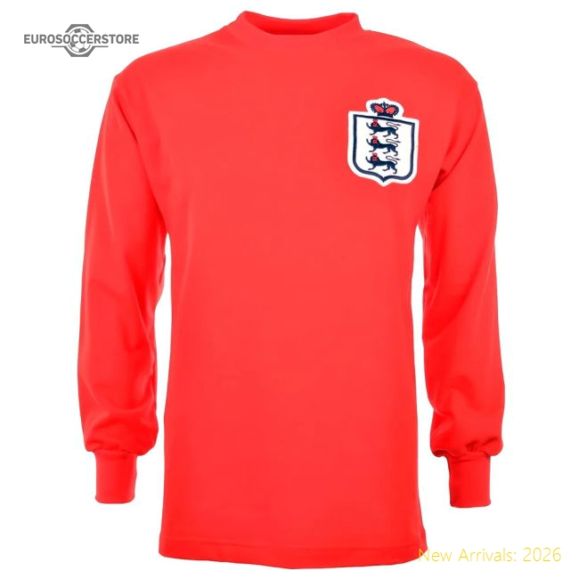 England L/S Retro Football Shirt Red-The Soccer Shirt Hub