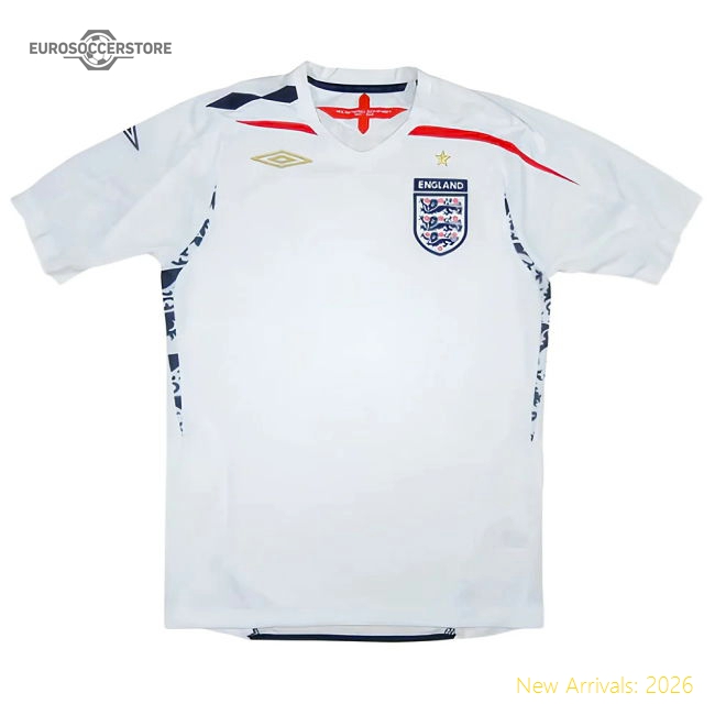 2007-2008 England Home Shirt-The Soccer Shirt Hub