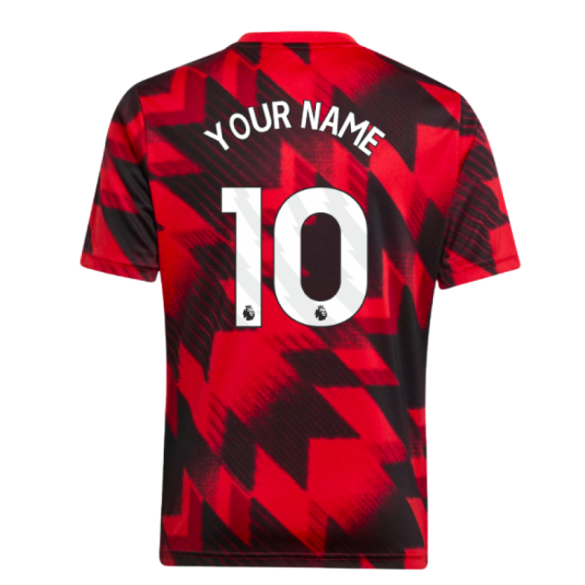 2025-2026 Man Utd Pre-Match Shirt (Red) - Kids (Your Name)-The Soccer Shirt Hub