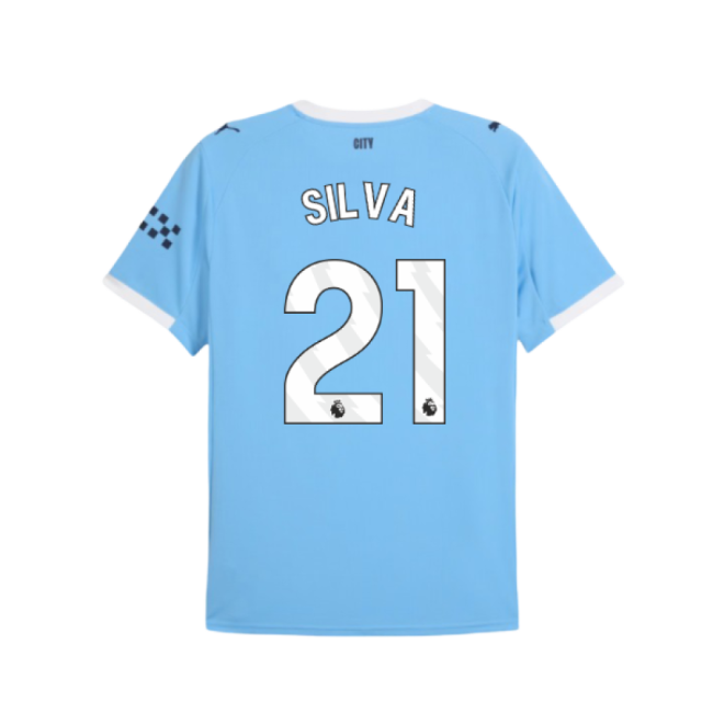 2025-2026 Man City Home Shirt (Silva 21)-The Soccer Shirt Hub