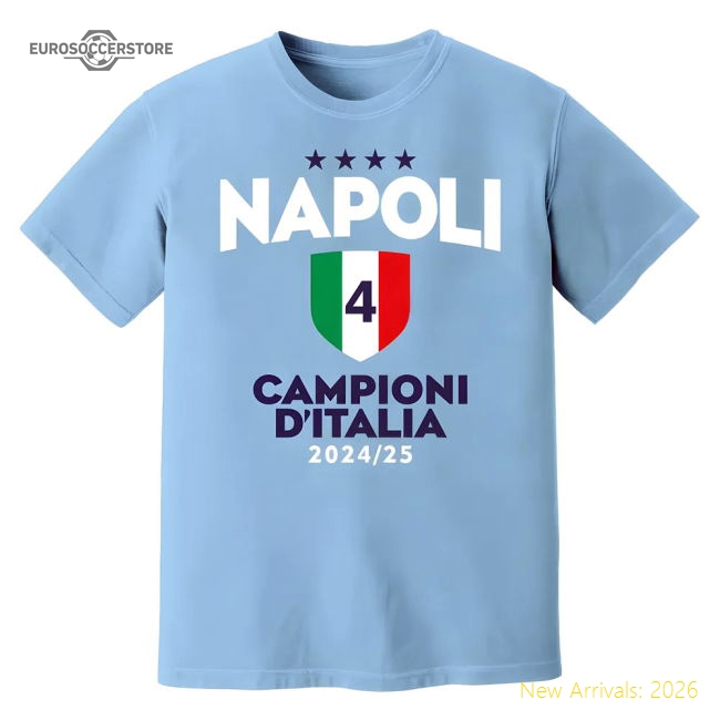 Napoli Champions Scott McTominay T-Shirt (Sky)-The Soccer Shirt Hub