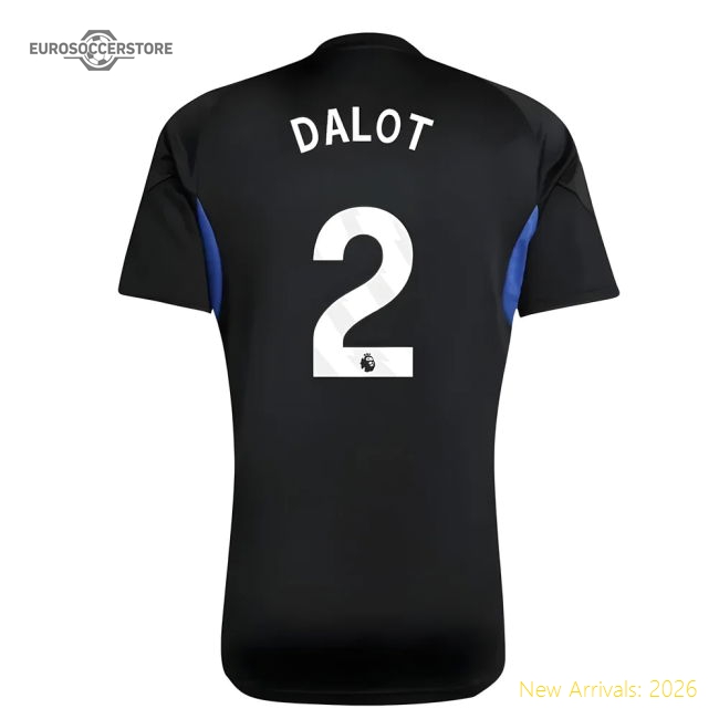 2025-2026 Man Utd EU Training Jersey (Black) - Kids (Dalot 2)-The Soccer Shirt Hub