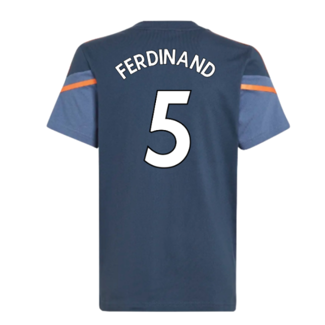 2022-2023 Man Utd Training Tee (Crew Navy) - Kids (FERDINAND 5)-The Soccer Shirt Hub